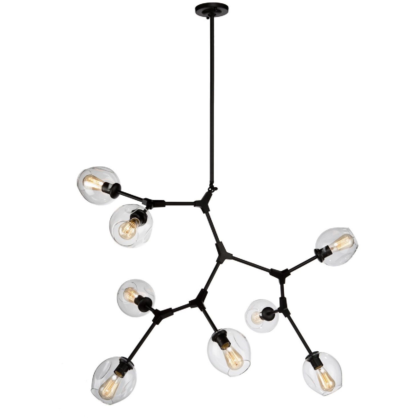 Organic LED 40 inch Black Chandelier Ceiling Light