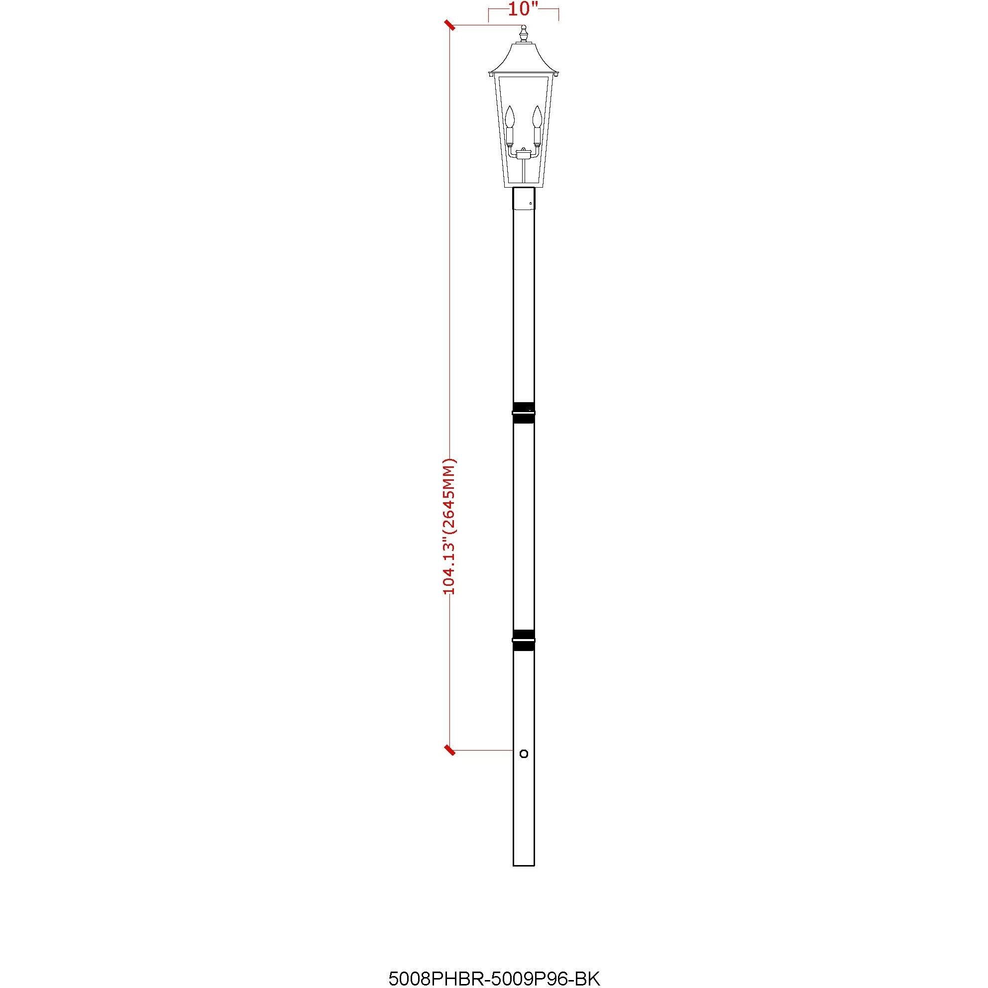 Gannon 3 Light 120.75 inch Black Outdoor Post Mounted Fixture in G9