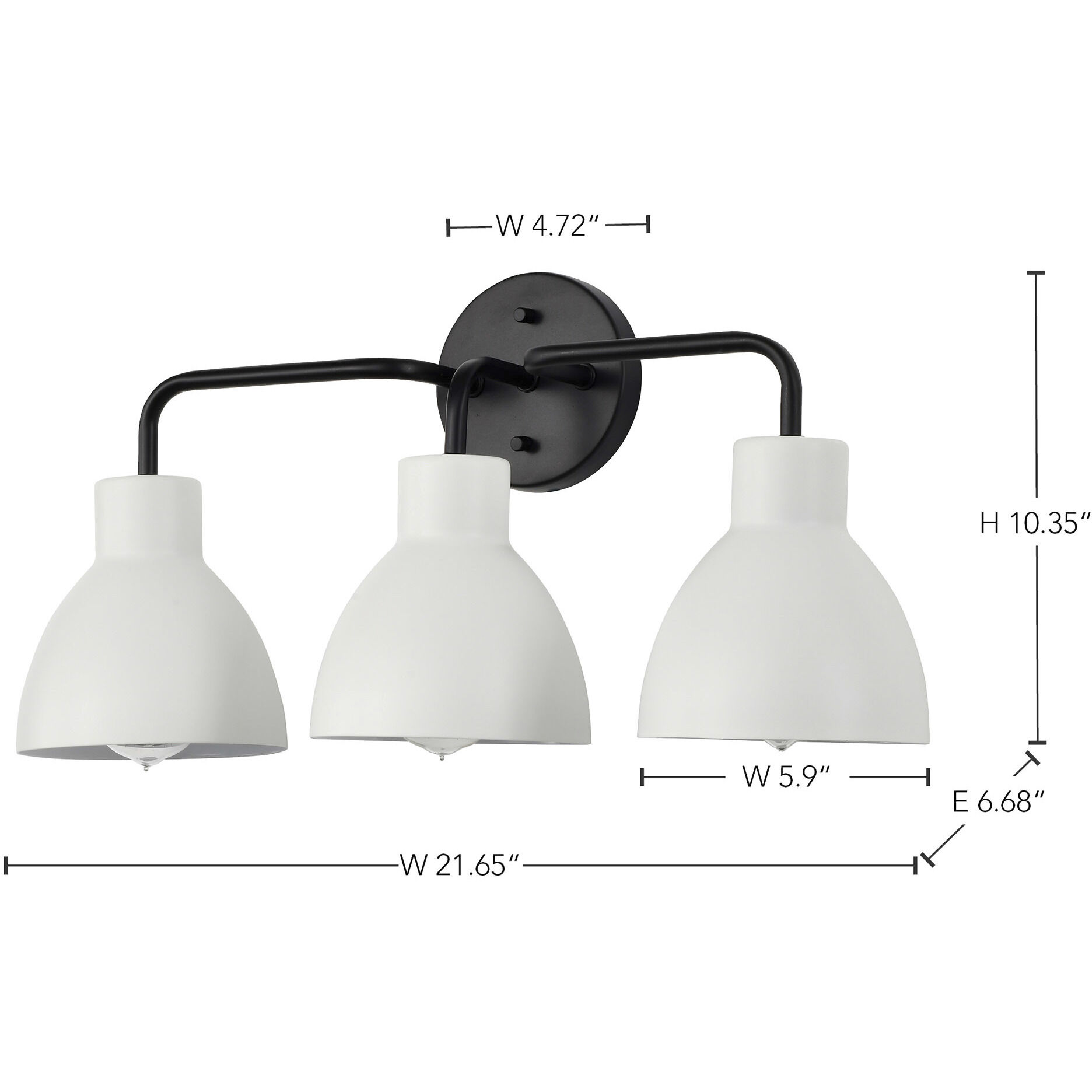 Sloan 3 Light 22 inch Matte Black Vanity Light Wall Light