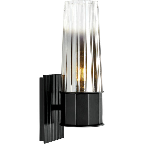 Icycle Sconce Wall Light in Matte Black, Clear/Chrome Gradient