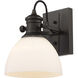 Yep Hines 1 Light 6.88 inch Rubbed Bronze Adjustable Semi-Flush Mount Ceiling Light in Opal Glass, Damp