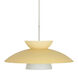 Trilo 1 Light Satin Nickel Pendant Ceiling Light in Champagne Glass, Halogen