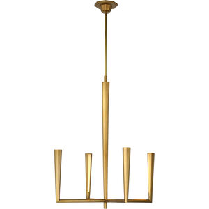 Thomas O'Brien Galahad LED 26 inch Hand-Rubbed Antique Brass Chandelier Ceiling Light, Small