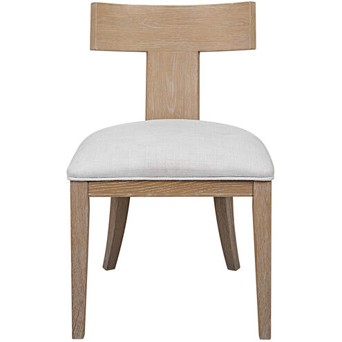 Idris Natural Oak and White Armless Chair