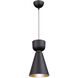 Tempo LED 8 inch Matte Black and Brass Pendant Ceiling Light