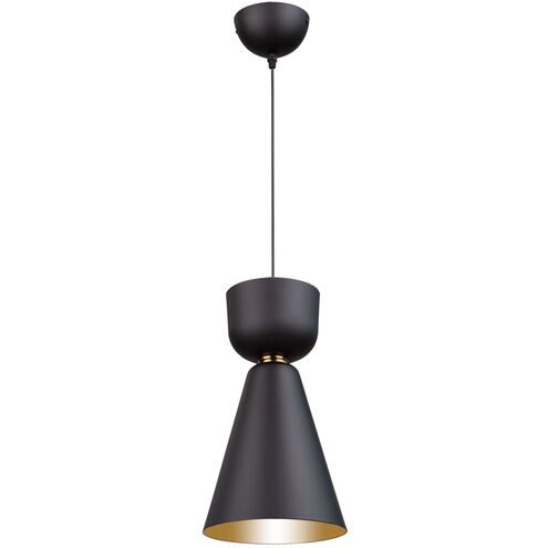Tempo LED 8 inch Matte Black and Brass Pendant Ceiling Light
