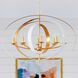 Luna 8 Light 36 inch Matte White and Antique Gold Chandelier Ceiling Light
