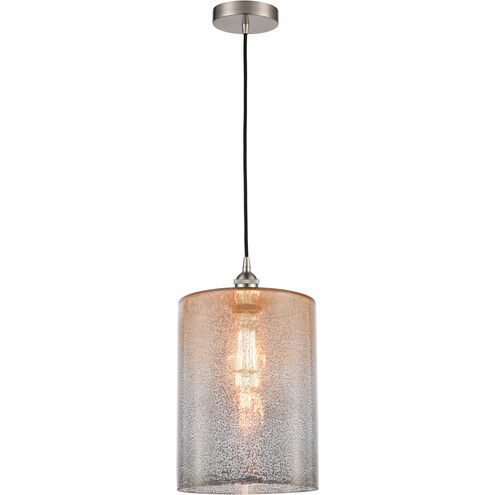 Edison Cobbleskill LED 9 inch Brushed Satin Nickel Mini Pendant Ceiling Light in Mercury Glass