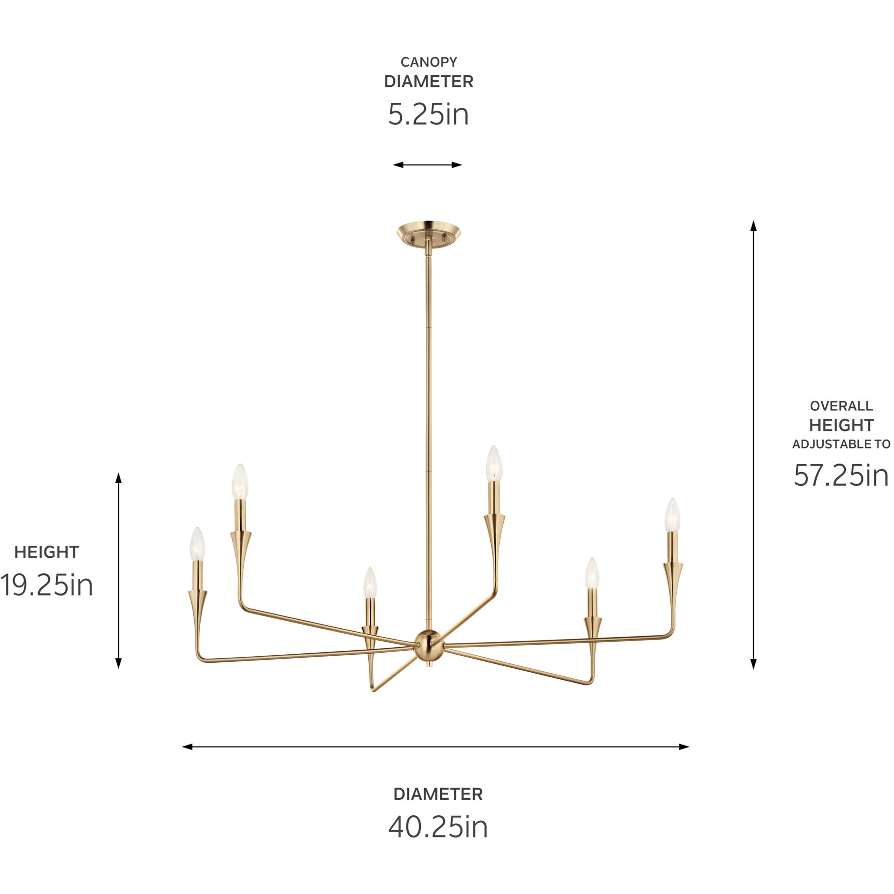 Alvaro 6 Light Champagne Bronze Chandelier Ceiling Light, 1 Tier Medium