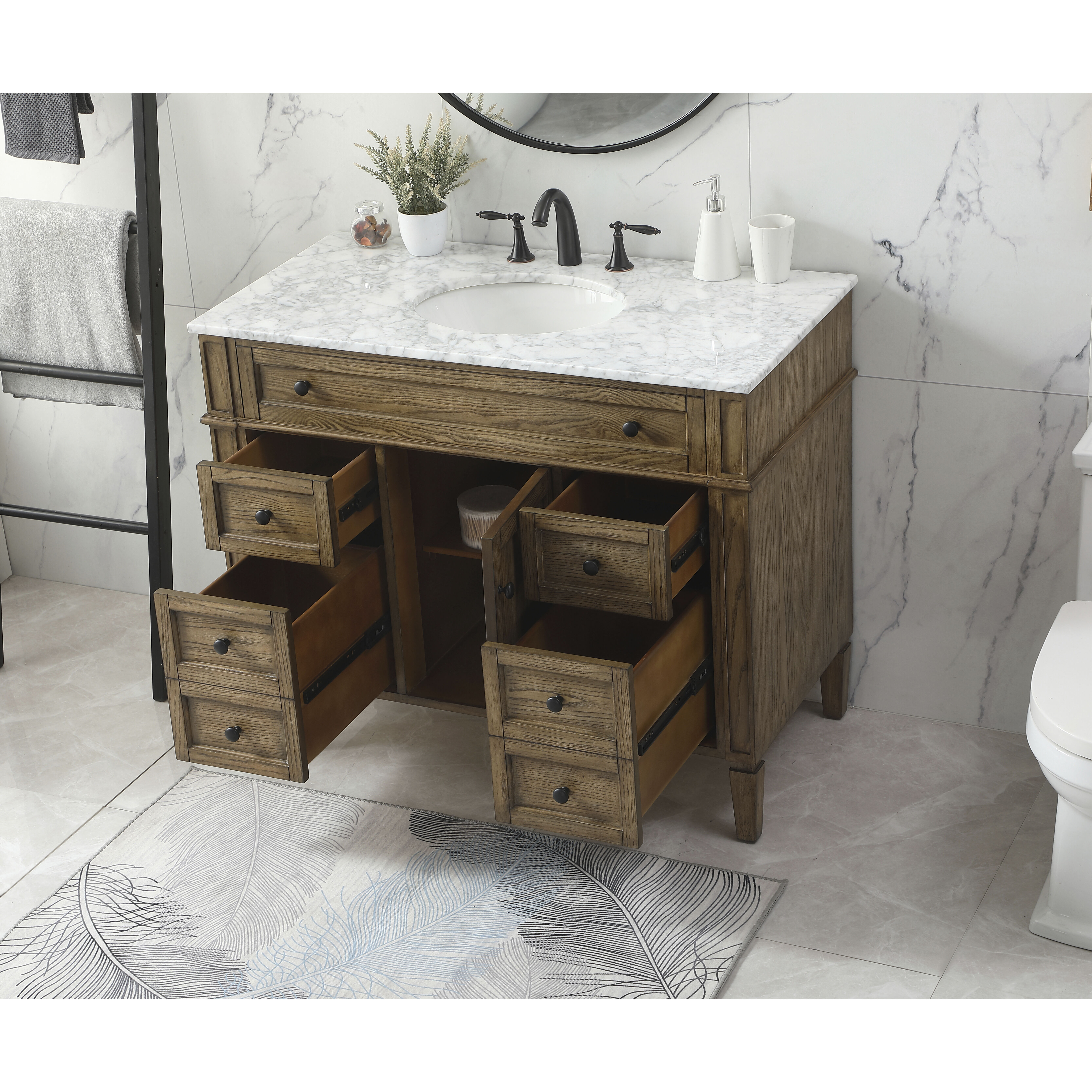 Park Avenue 42 X 22 X 35 inch Driftwood Vanity Sink Set