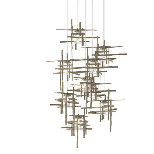 Tura 9 Light 29.6 inch Vintage Platinum Pendant Ceiling Light, Round