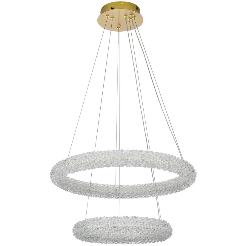 Bowen 2 Light 24 inch Satin Gold Chandelier Ceiling Light