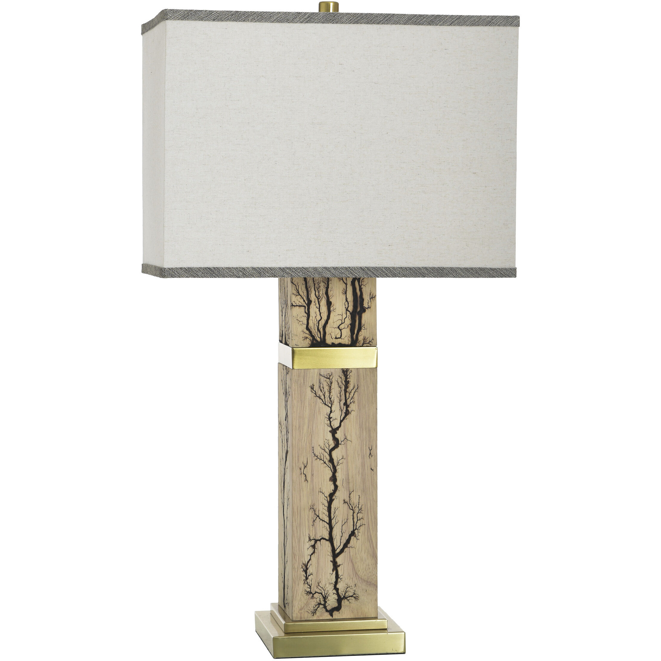 Ramsel 32.25 inch 100 watt Ramsel Gold and Oat Table Lamp Portable Light