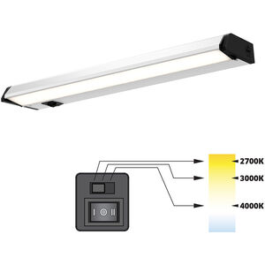 Color Temperature Changing 120V 18 inch Satin Nickel Linear Under Cabinet Light