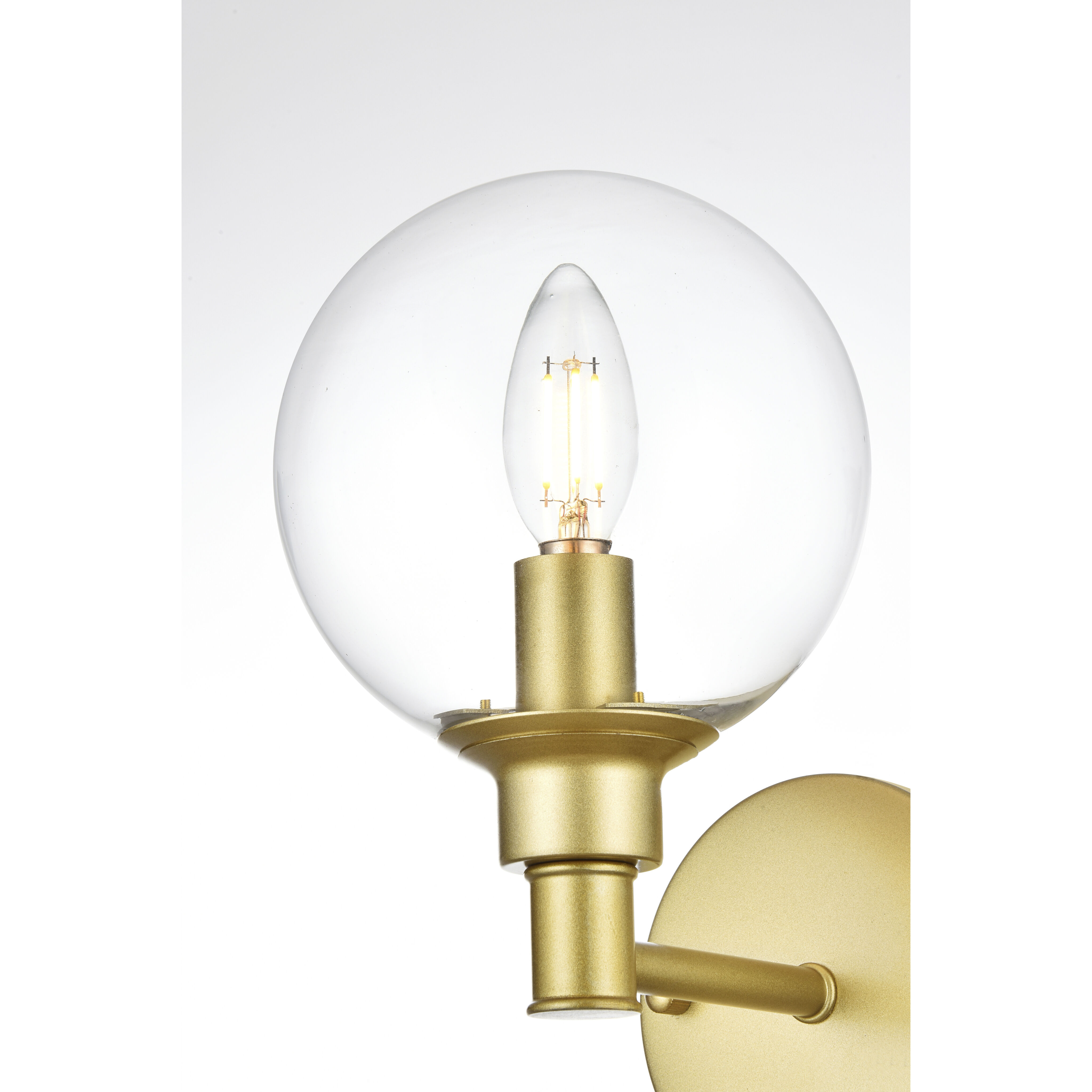 Jaelynn 1 Light 6 inch Brass Bath Sconce Wall Light