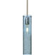 Juni 16 1 Light Satin Nickel Stem Pendant Ceiling Light in Blue Bubble Glass