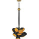 Lisa McDennon Nula 15 Light 26 inch Shell Black with Gold Leaf Indoor Chandelier Ceiling Light