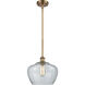 Ballston Large Fenton 1 Light 11 inch Brushed Brass Pendant Ceiling Light in Clear Glass, Ballston