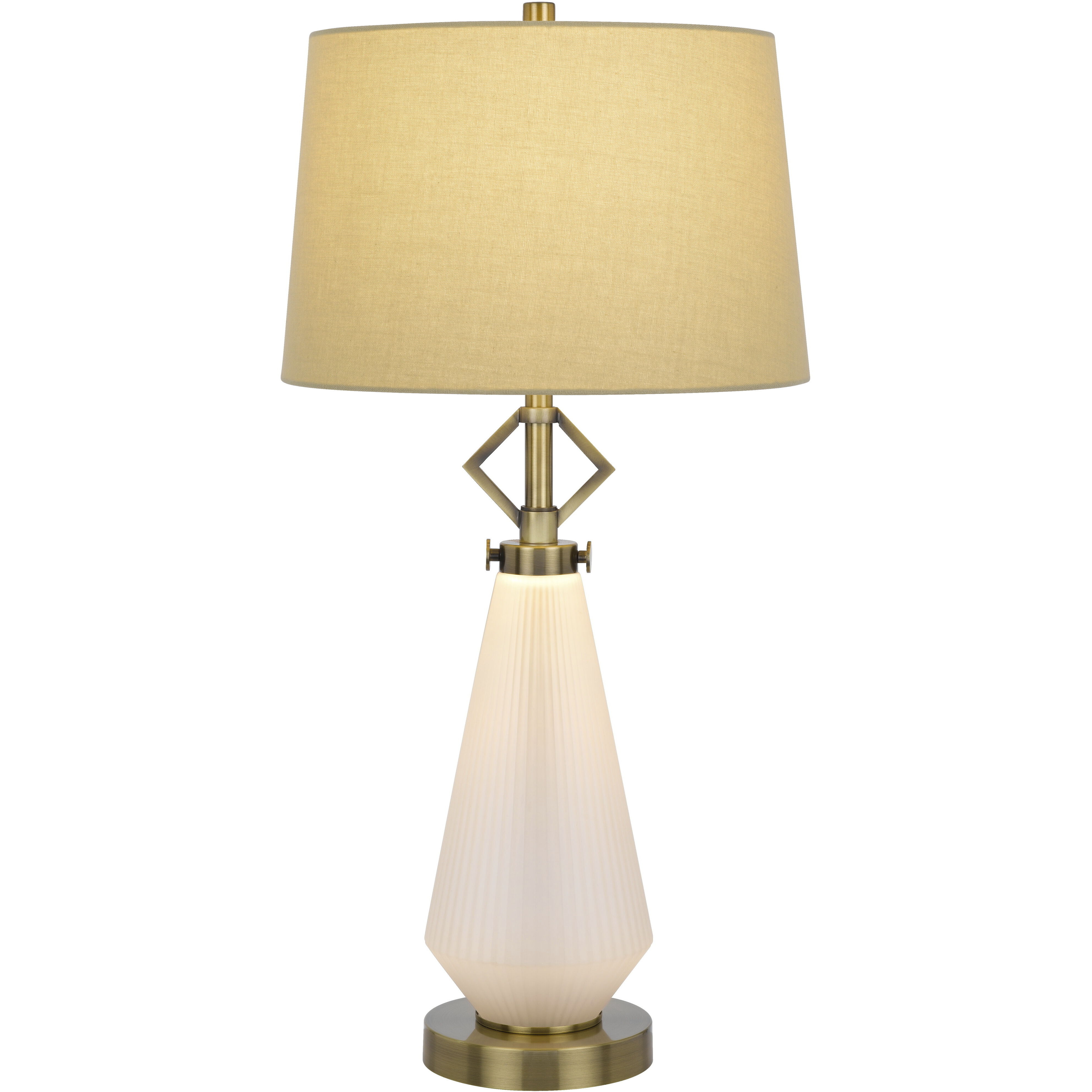 Carrizo 32 inch 100.00 watt Antique Brass and Frosted Glass Table Lamp Portable Light