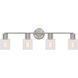 Drew & Jonathan Sayward 4 Light 32.38 inch Brushed Steel Wall Bath Fixture Wall Light
