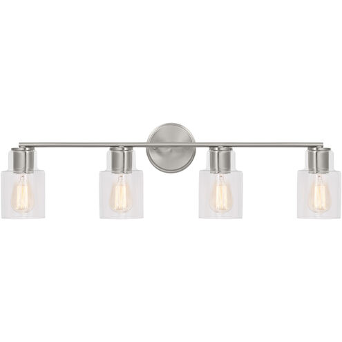 Drew & Jonathan Sayward 4 Light 32.38 inch Brushed Steel Wall Bath Fixture Wall Light