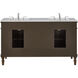 Lexington 60 X 21 X 35 inch Walnut with White Marble Vanity Set