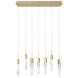 Aspen LED 11 inch Brushed Brass Multi Port Pendant Ceiling Light in Bubbled