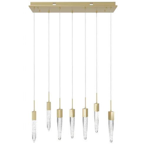 Aspen LED 11 inch Brushed Brass Multi Port Pendant Ceiling Light in Bubbled