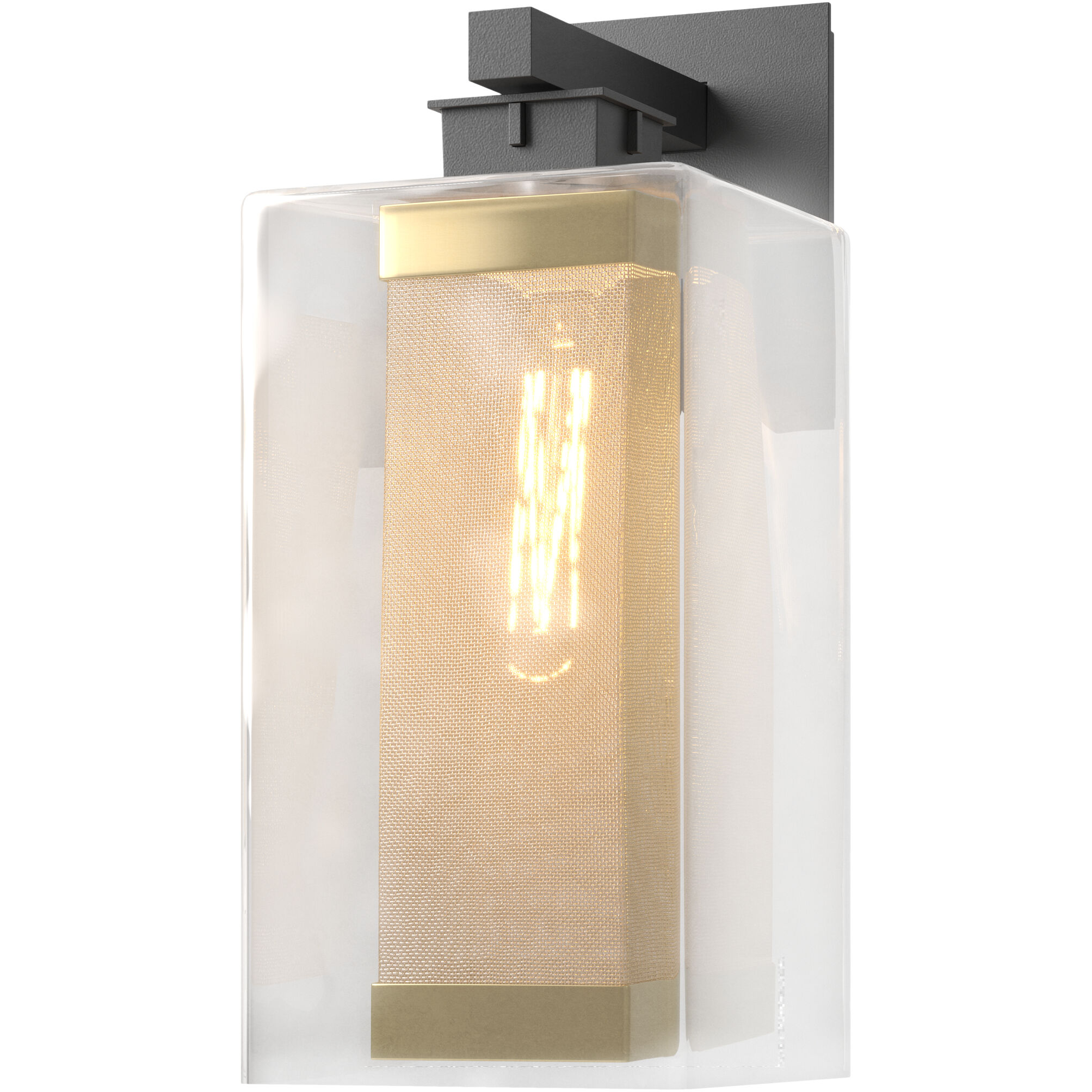 Polaris 1 Light 16.4 inch Coastal Black and Coastal Gold Outdoor Sconce in Coastal Black/Coastal Gold, Large