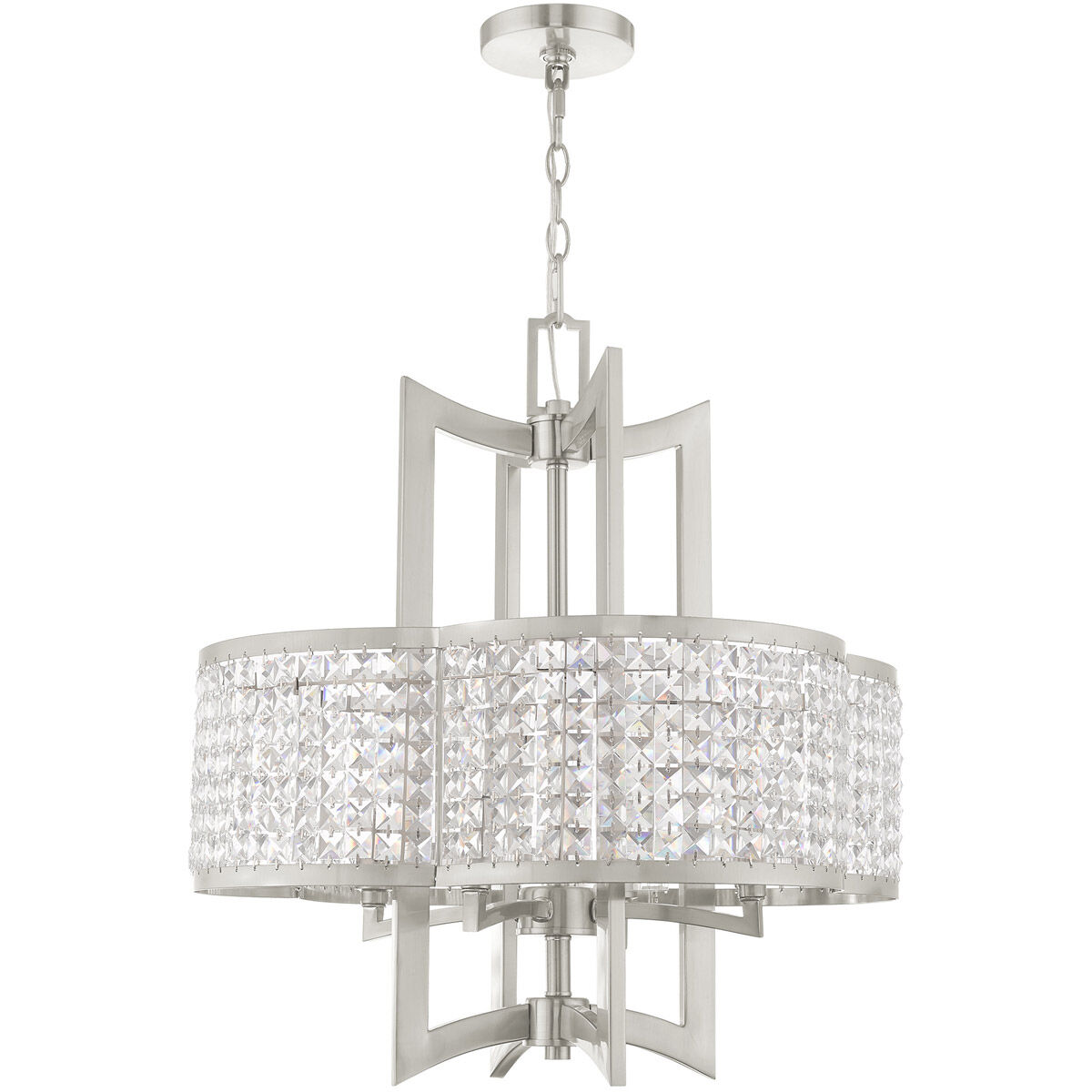 Grammercy 4 Light 22 inch Brushed Nickel Chandelier Ceiling Light