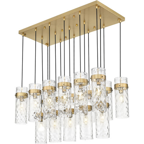 Fontaine Linear Chandelier Ceiling Light in Rubbed Brass