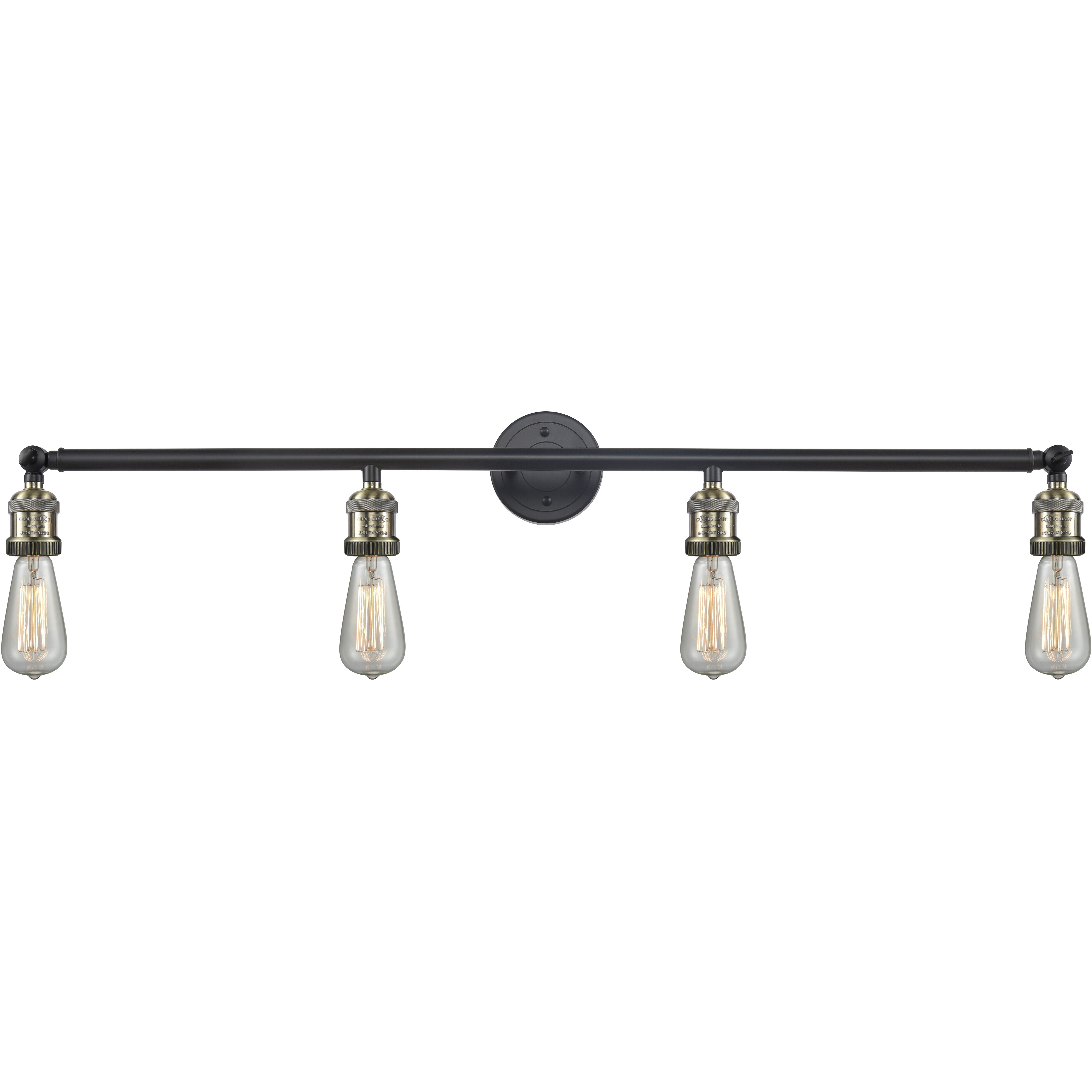 Franklin Restoration Bare Bulb LED 42 inch Black Antique Brass Bath Vanity Light Wall Light