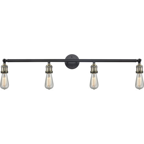 Franklin Restoration Bare Bulb LED 42 inch Black Antique Brass Bath Vanity Light Wall Light