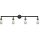 Franklin Restoration Bare Bulb LED 42 inch Black Antique Brass Bath Vanity Light Wall Light