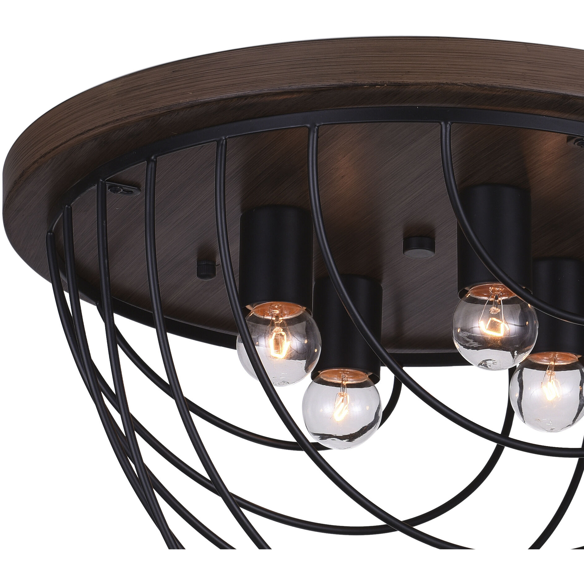Gala 4 Light 18 inch Black Flush Mount Ceiling Light