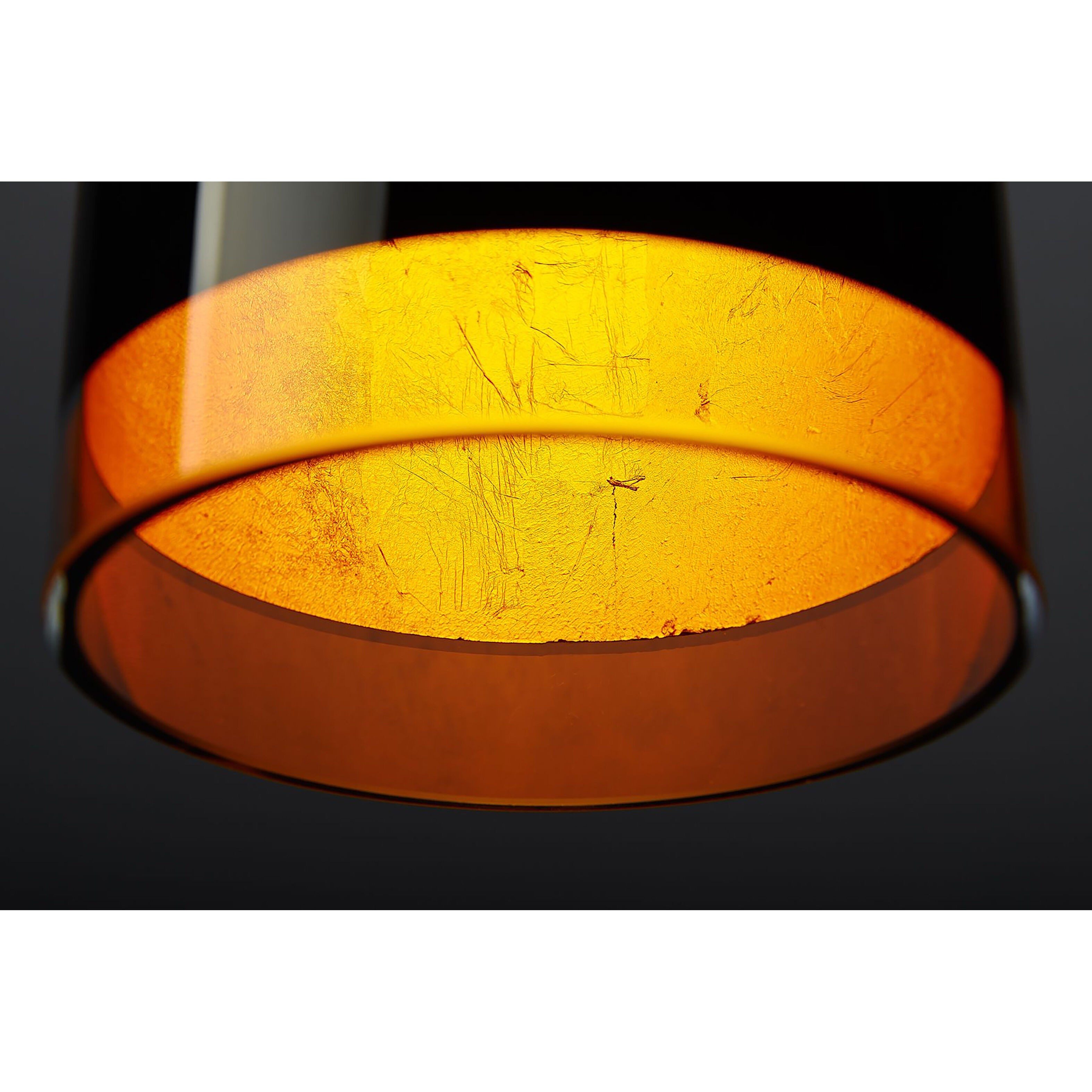 Cyrus 4 inch Chrome Pendant Ceiling Light in Chrome/Black, Black Outer/Gold Inner Glass