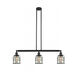 Franklin Restoration Small Bell Cage 3 Light 39 inch Matte Black Island Light Ceiling Light in Silver Plated Mercury Glass, Franklin Restoration