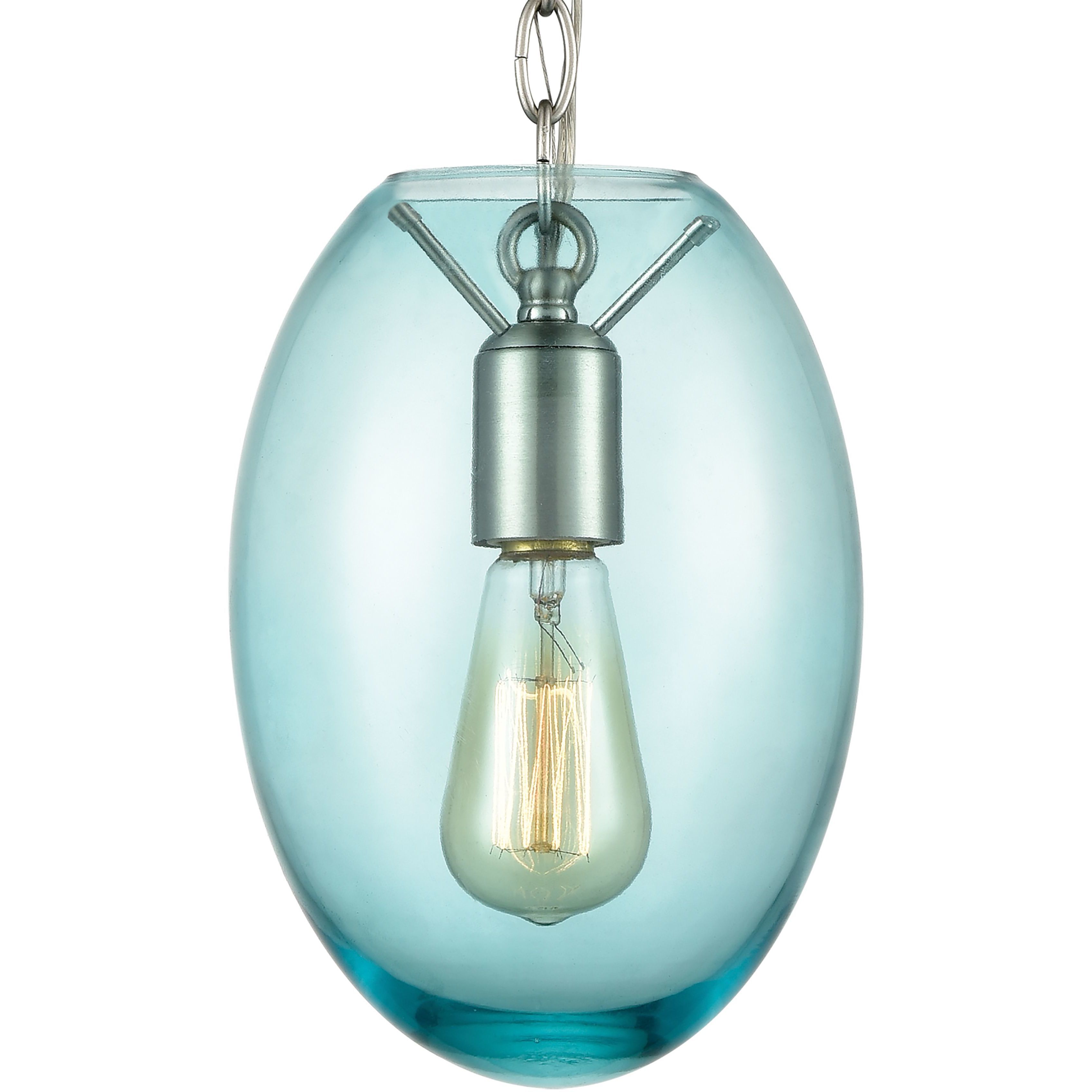 Ellipsa 1 Light 7 inch Satin Nickel Mini Pendant Ceiling Light