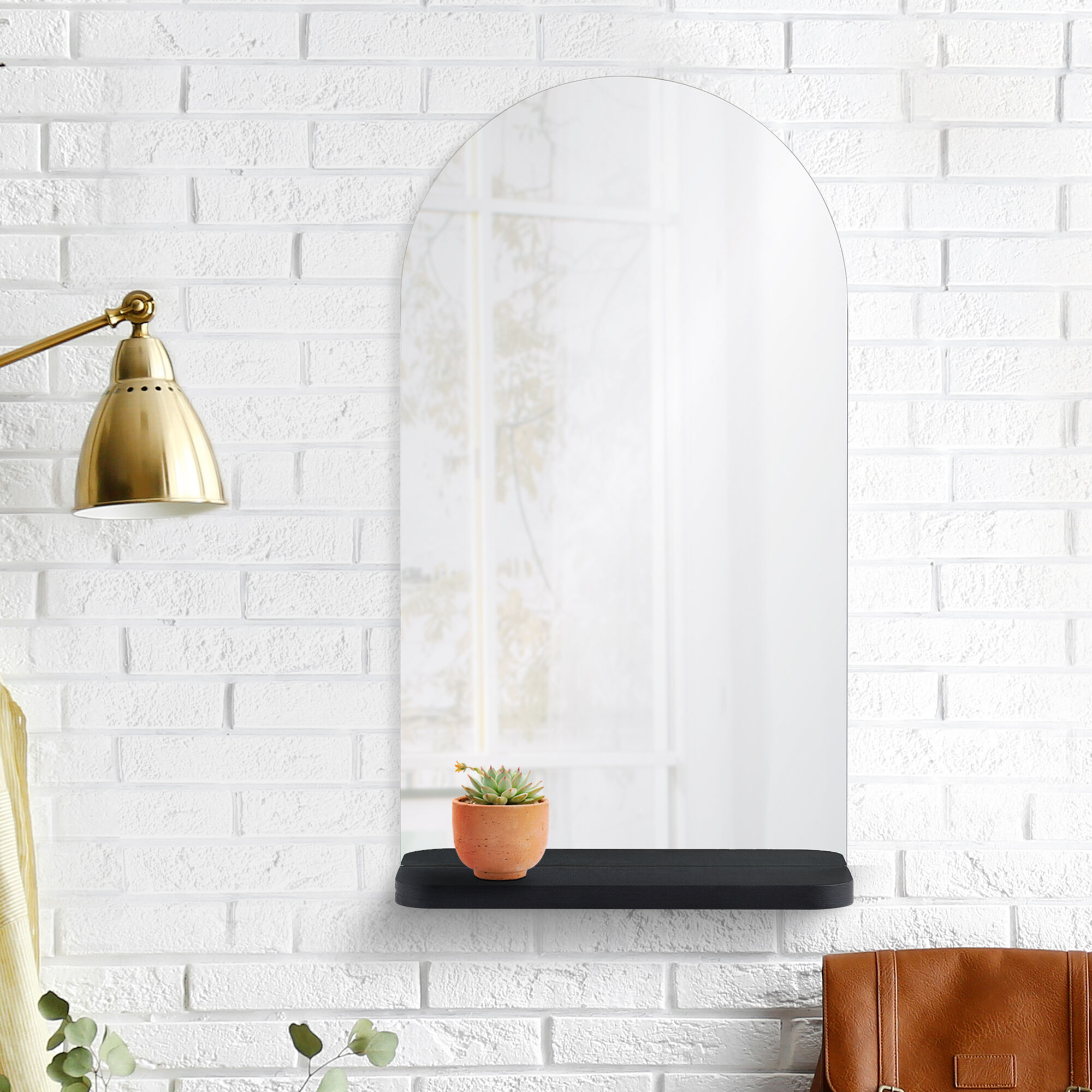 Lucila 36 X 20 inch Black Wall Mirror