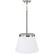 Drake 1 Light 13.25 inch Brushed Nickel Pendant Ceiling Light