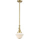 Franklin Restoration Oxford 1 Light 7.5 inch Satin Gold Mini Pendant Ceiling Light in Incandescent, Matte White, Franklin Restoration