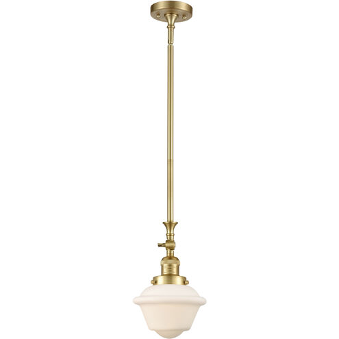 Franklin Restoration Oxford 1 Light 7.5 inch Satin Gold Mini Pendant Ceiling Light in Incandescent, Matte White, Franklin Restoration