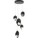 Chrysalis 5 Light 15.7 inch Dark Smoke Pendant Ceiling Light in Black Crystal