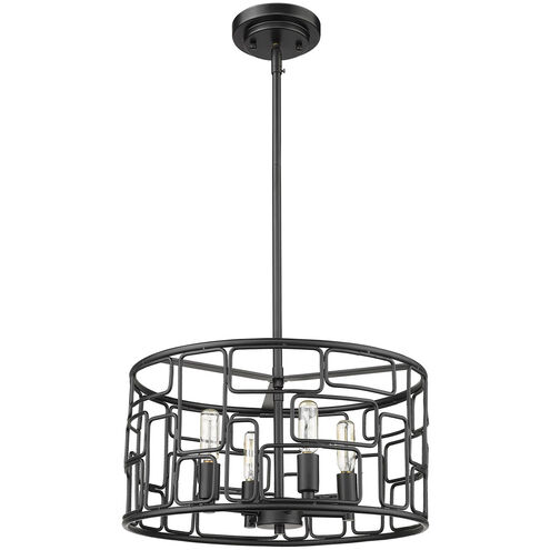 Amoret 4 Light 16 inch Matte Black Convertible Pendant Ceiling Light