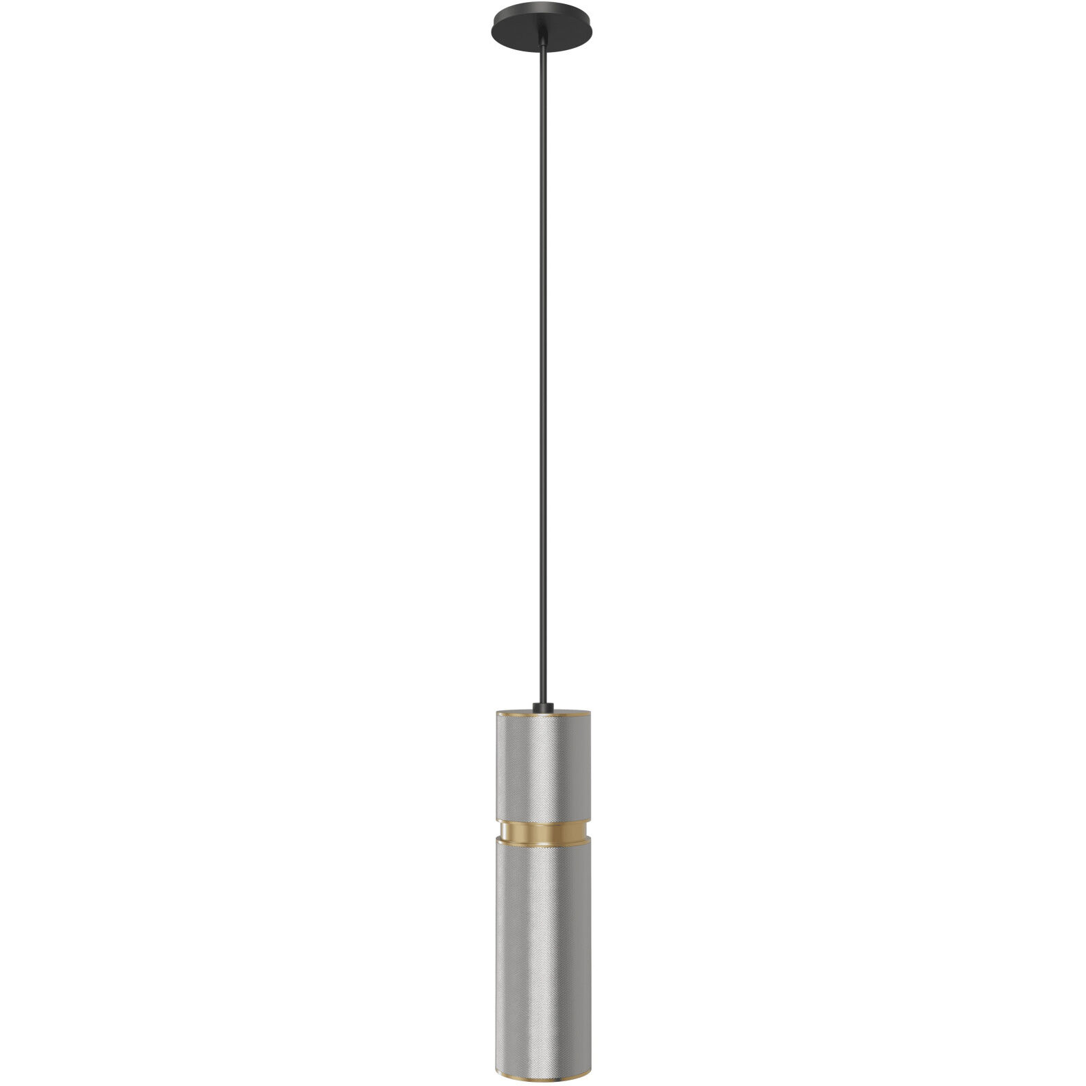 Cicada LED 3 inch Knurled Light Grey with Brass Pendant Ceiling Light