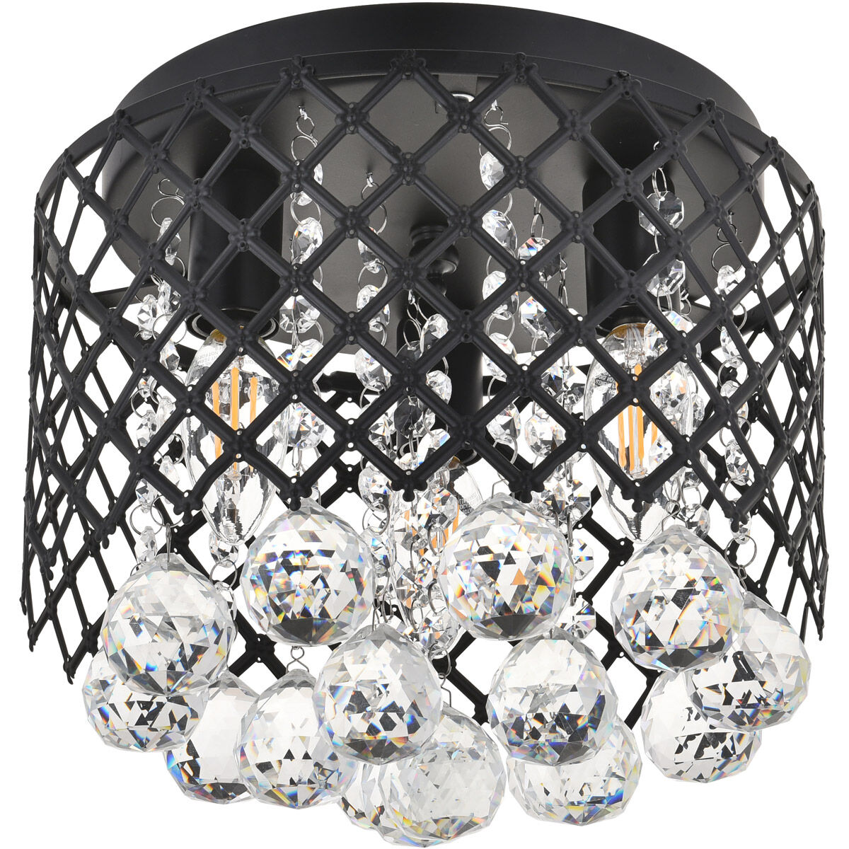 Tully 3 Light 10 inch Matte Black Flush Mount Ceiling Light