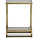 Musing 24.25 X 18 inch Brushed Brass and Clear Glass Accent Table