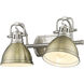 Yep Duncan Vanity Wall Light in Pewter, Aged Brass