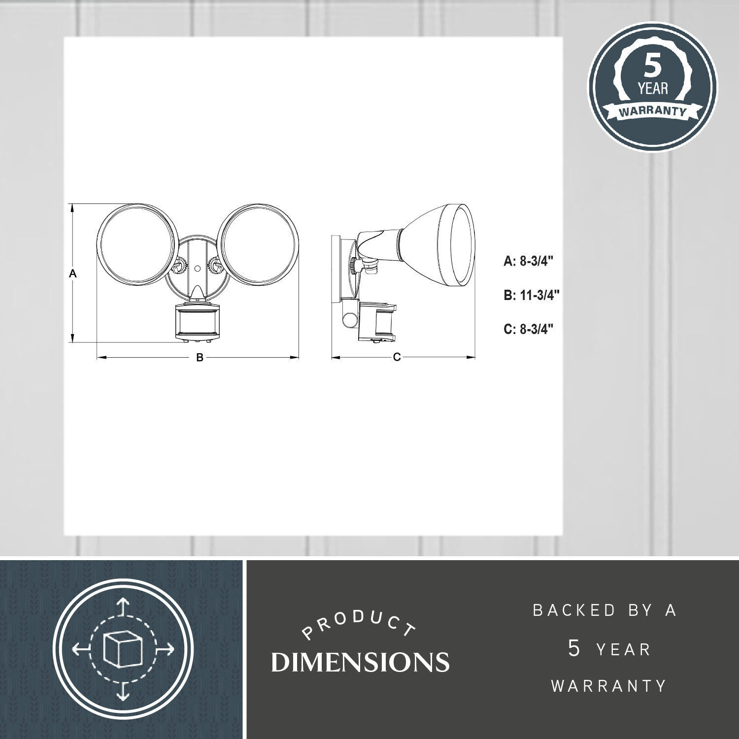 Outdoor Security LED 8.75 inch White Outdoor Security