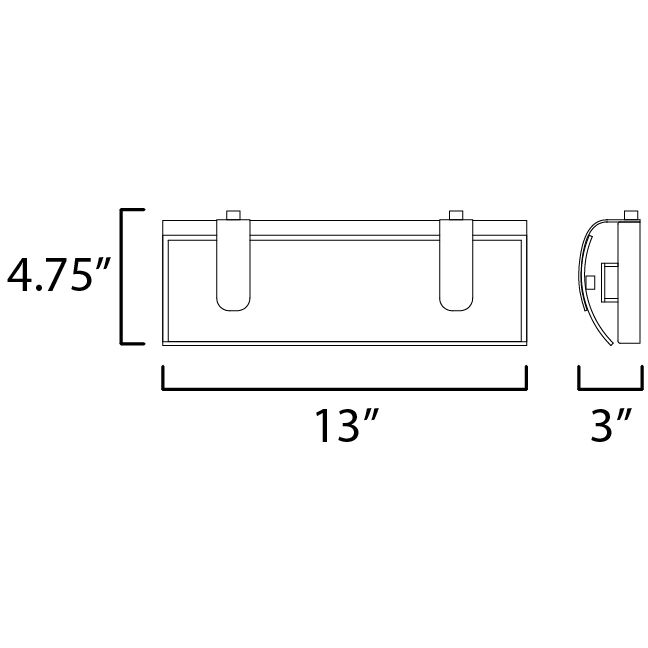 Clutch LED 13 inch Black Bath Vanity Light Wall Light